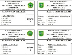 Kartu Ujian Sekolah Versi Word dan Excel Terbaru