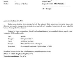 Contoh Undangan Rapat Panitia Qurban, Bisa di Download