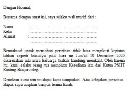 Contoh dan Cara Membuat Surat Izin Tidak Masuk Latihan PSHT