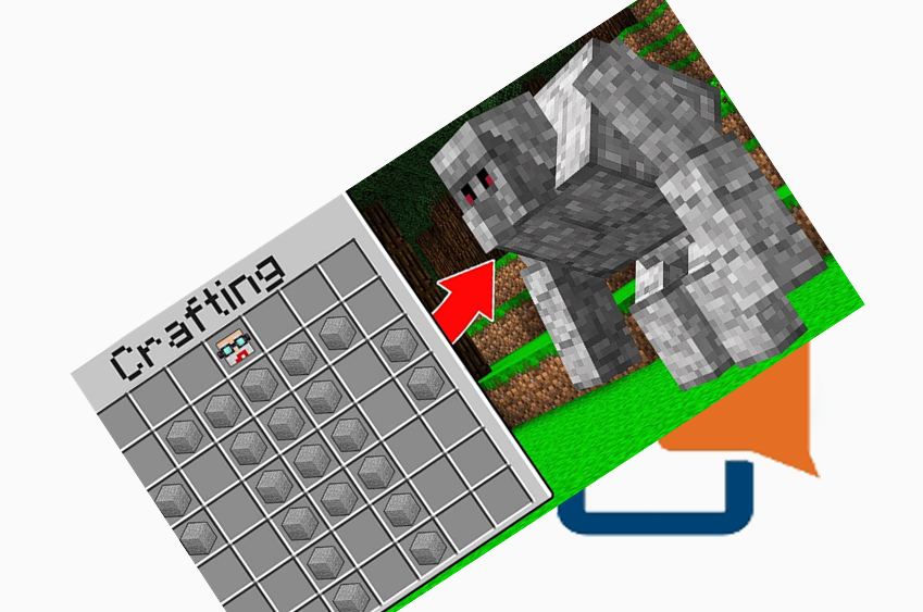 Cara membuat Golem batu minecraft