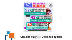 Cara Beli Paket Tri Unlimited 30 Hari